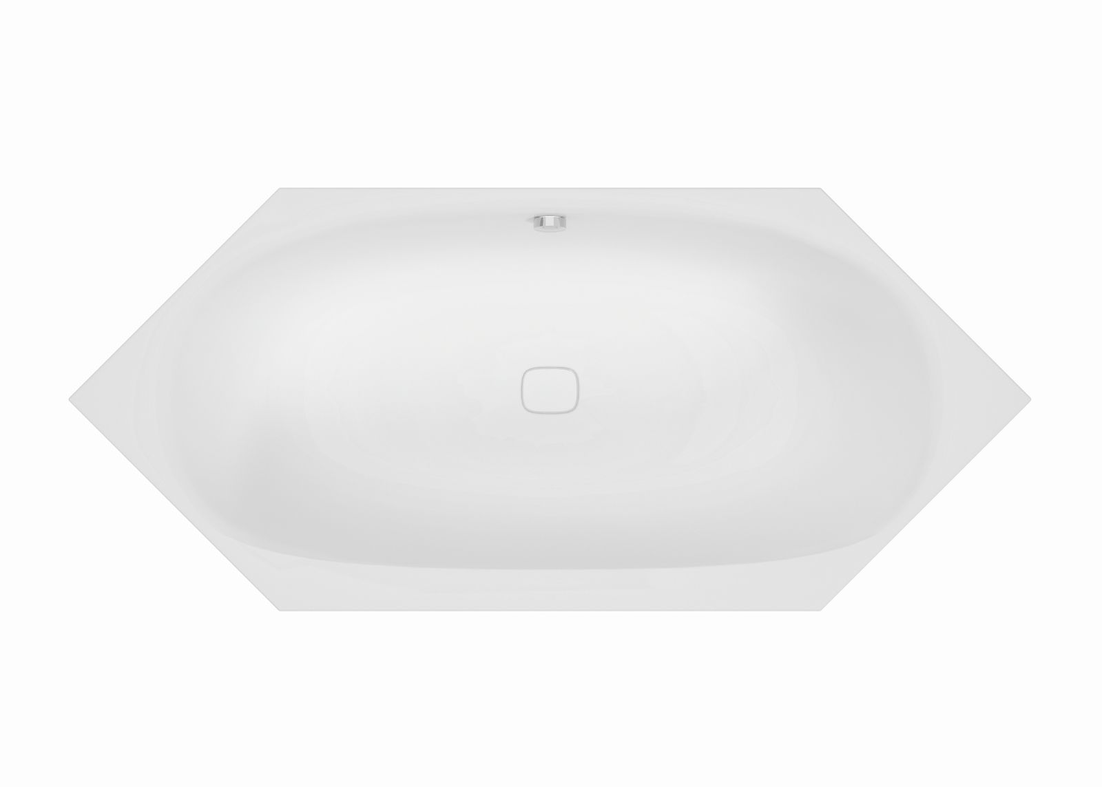 Hoesch 6-Eck-Badewanne iSENSI 205x105cm, weiß
