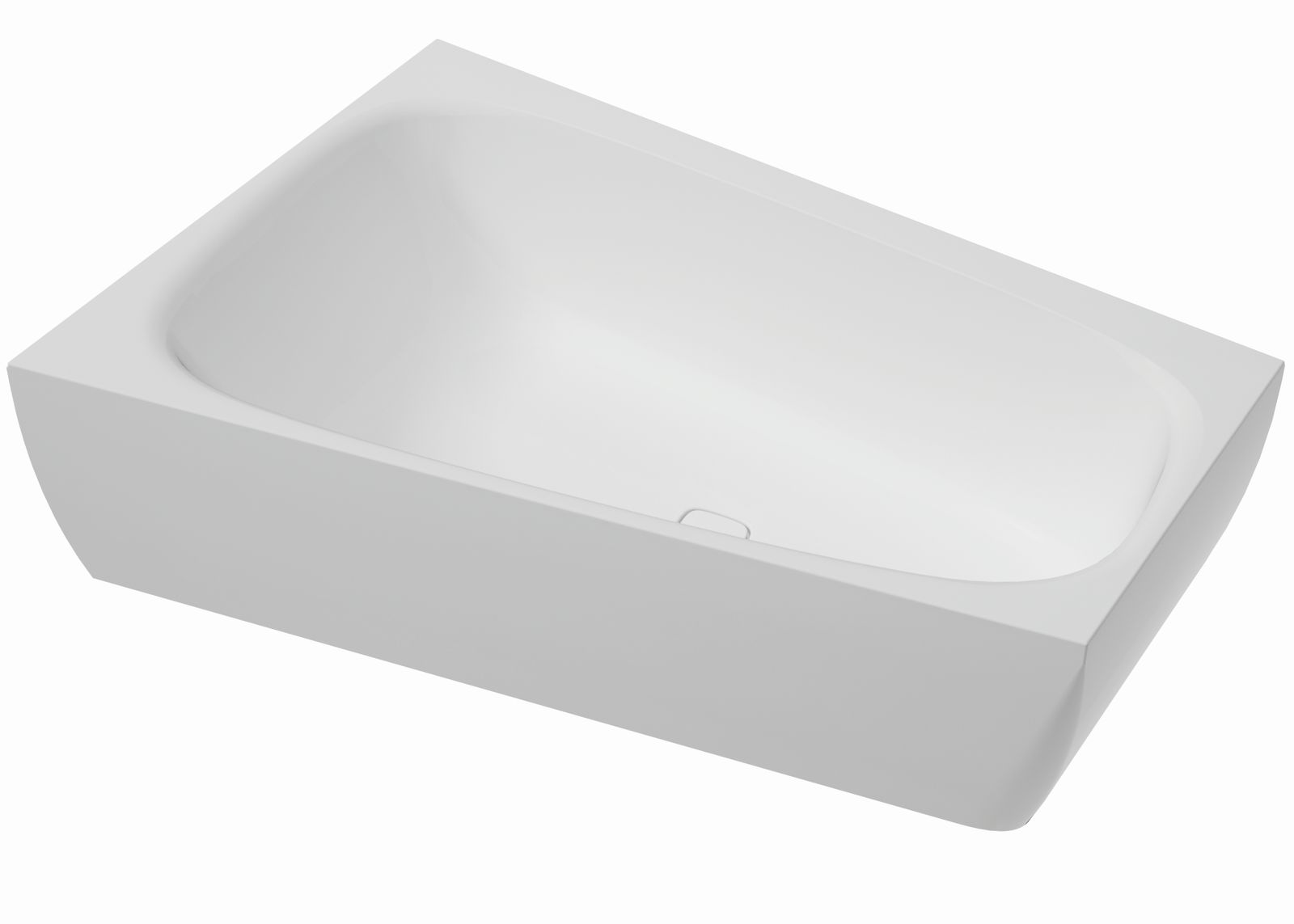 Hoesch Badewanne iSENSI Trapez 180x140cm, links, Über- und Ablauf, weiß, weiß