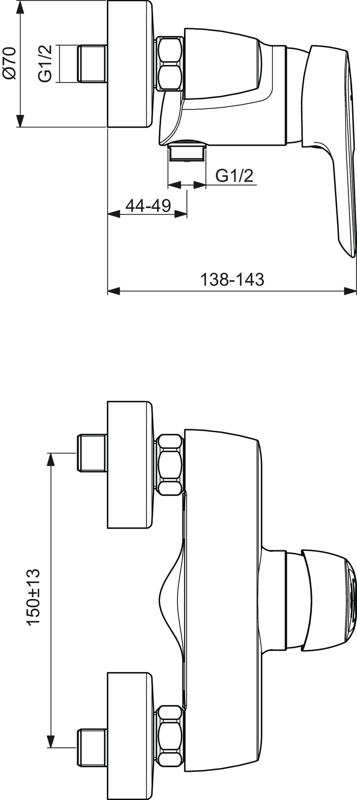 Ideal-Standard Brause-Einhebelmischer CeraMix verchromt