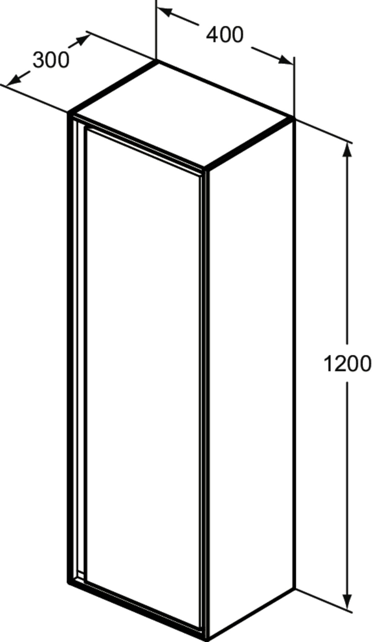 Ideal-Standard Halbhochschrank Connect Air 40x30x120cm, weiß glänzend/hellgrau matt