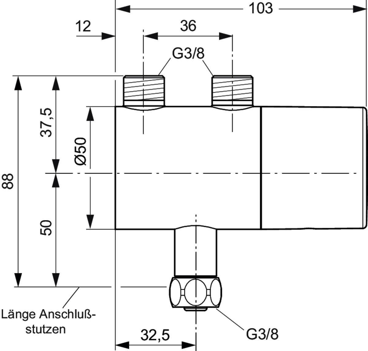 Ideal-Standard Eckventil-Thermostat CeraPlus verchromt
