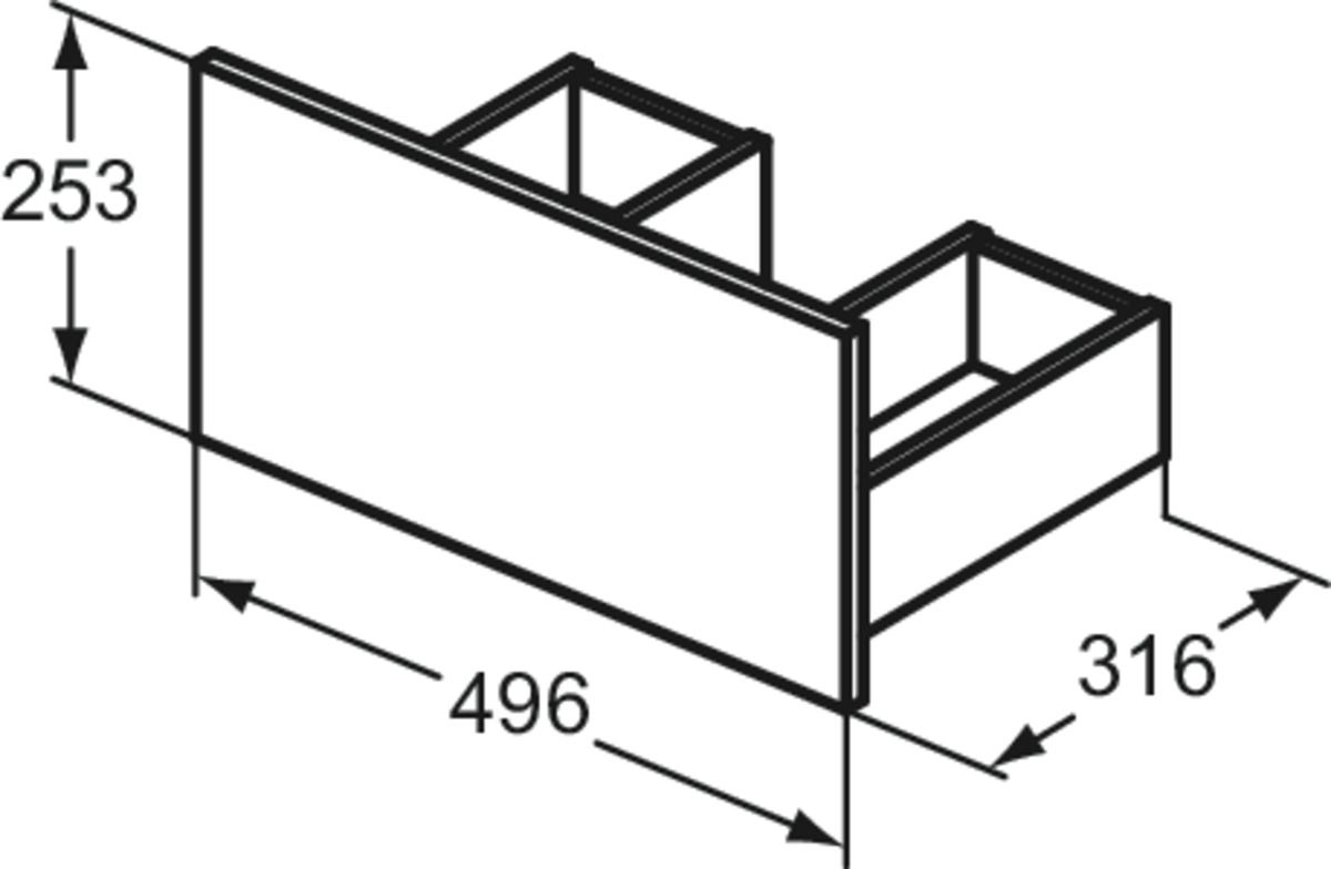 IS obere Schublade 50cm Eurovit+ Nussbaum geflammt