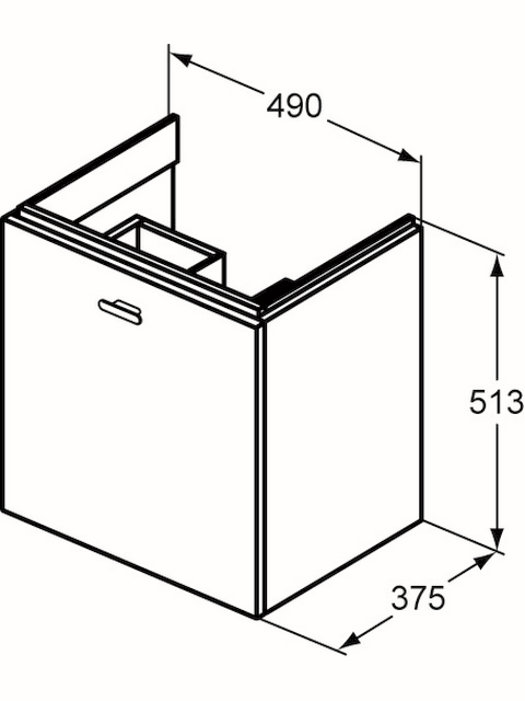 IS äußere Auszugsfront CONNECT SPACE, WTUS 490mm, Ulme grau Dekor