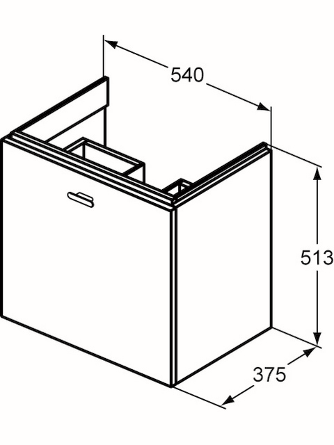 IS äußere Auszugsfront CONNECT SPACE, WTUS 540mm, Hgl. mittelgrau Dekor