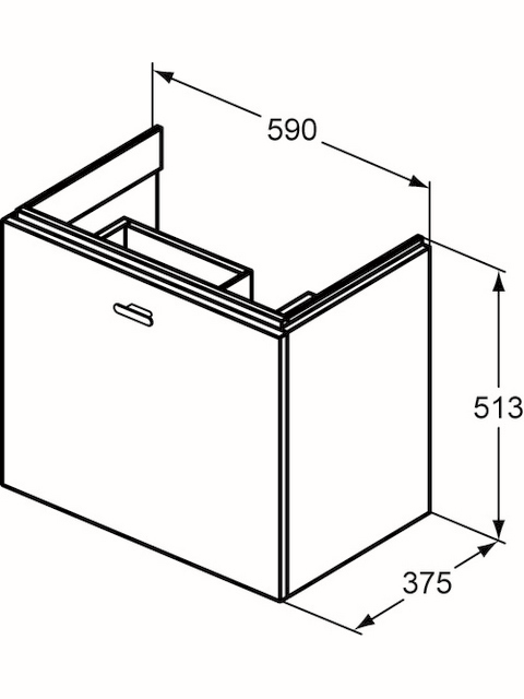 IS äußere Auszugsfront CONNECT SPACE, WTUS 590mm, Amerikan. Eiche Dekor