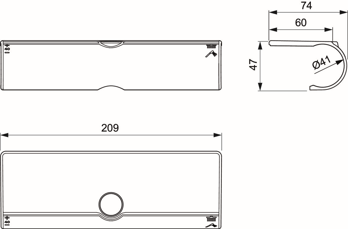 Ideal-Standard Wrap-Over Ablage Ceratherm T für Duschsysteme, chrom