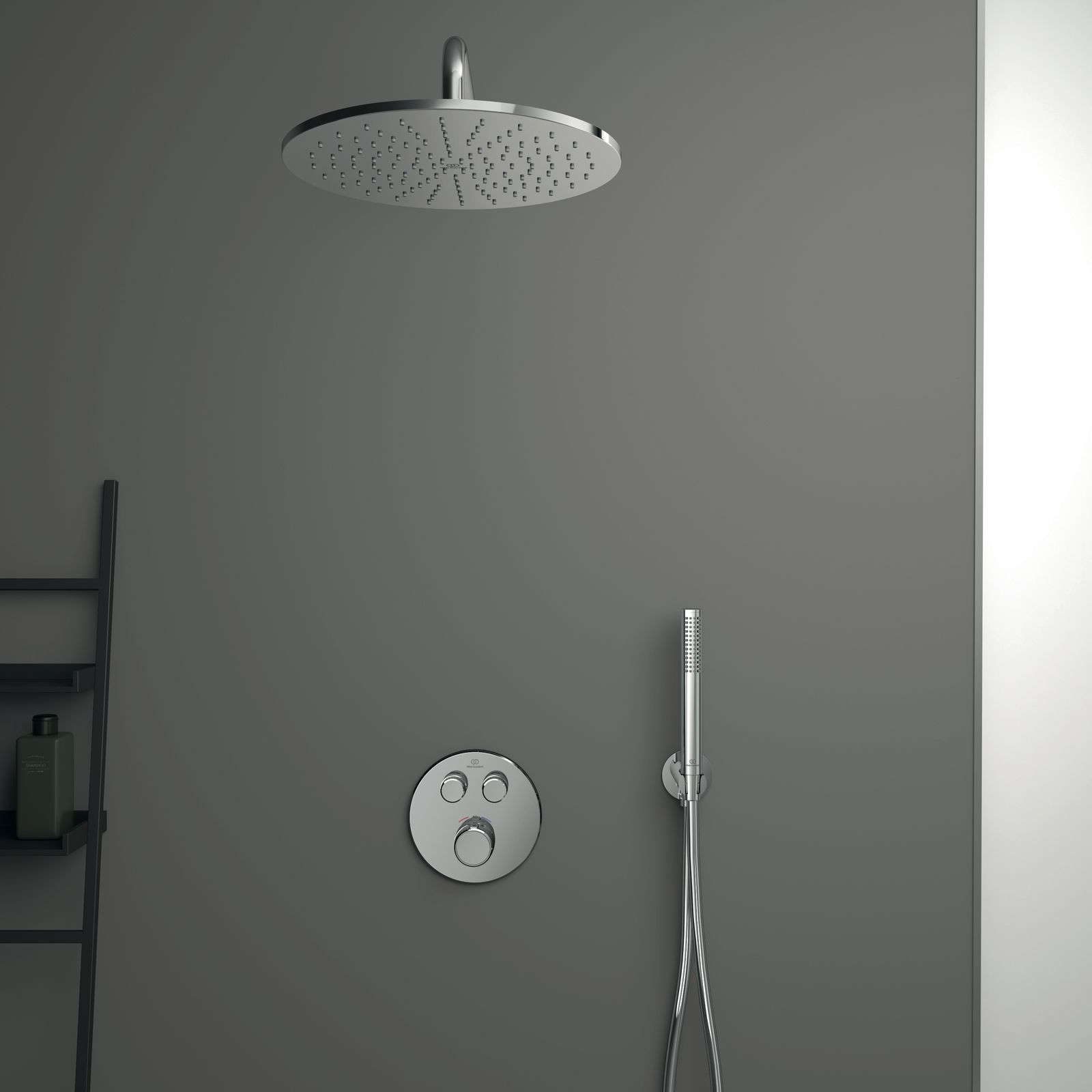 Ideal-Standard Fertigmontageset CeraTherm Navigo rund, 2 Entnahmen, für UP-Brausethermostat, Chrom