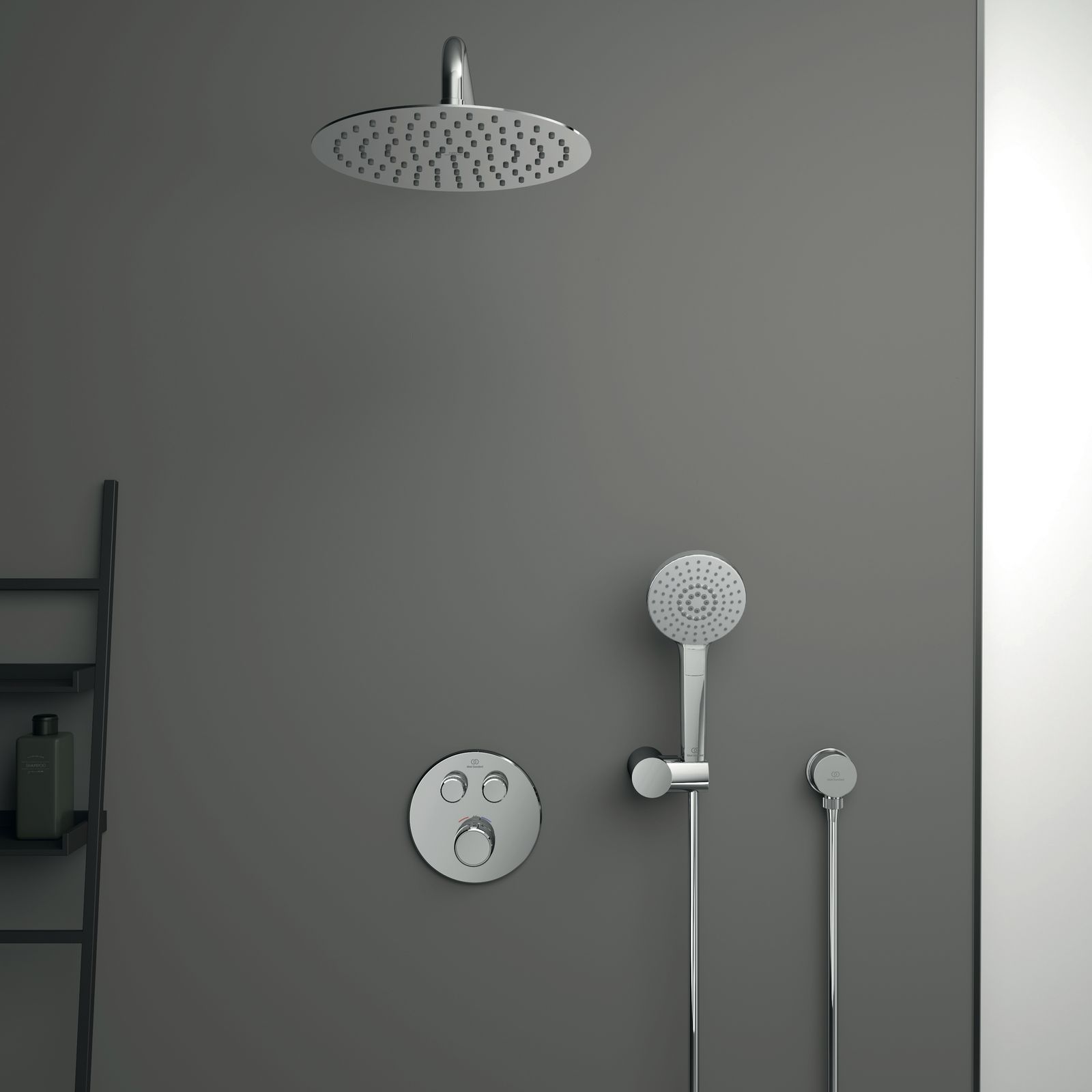 Ideal-Standard Fertigmontageset CeraTherm Navigo rund, 2 Entnahmen, für UP-Brausethermostat, Chrom