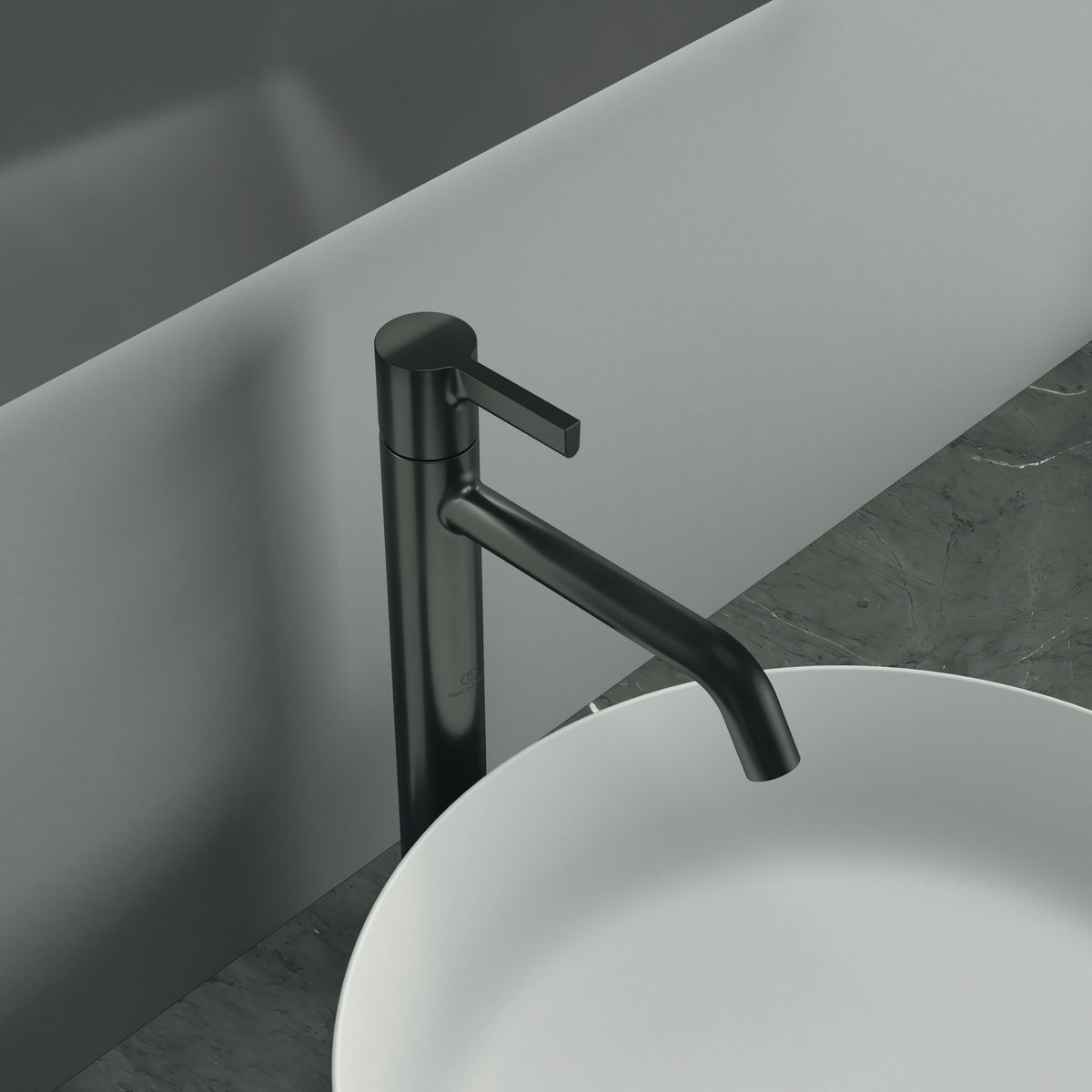 Ideal-Standard Waschtisch-Einhebelmischer Joy Ausladung 170mm, mit verlängertem Sockel, ohne Ablaufgarnitur, magnetic grey