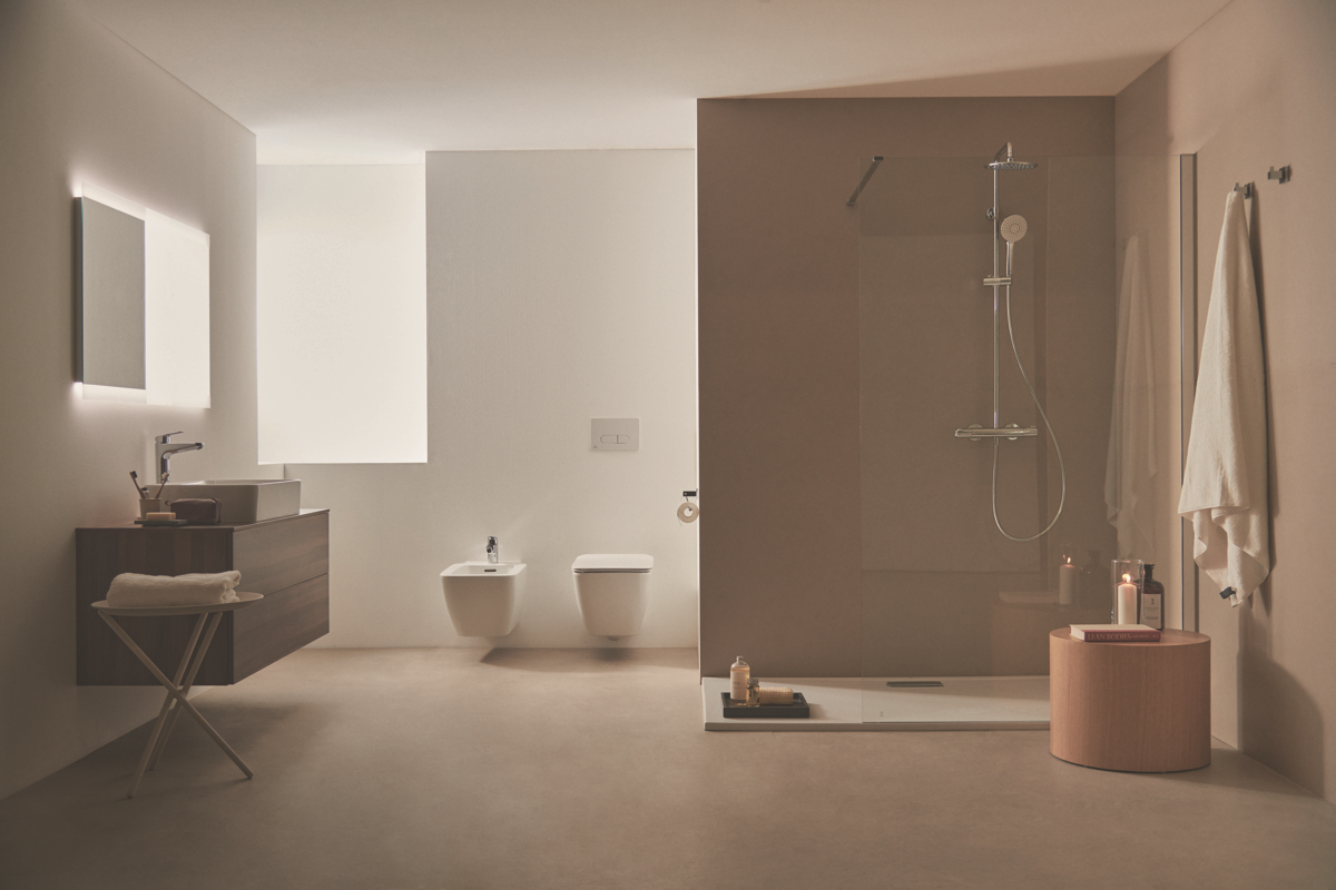 Ideal-Standard Bidet-Einhebelmischer CeraFlex mit Kunststoff-Ablaufgarnitur, Ausladung 114mm, chrom