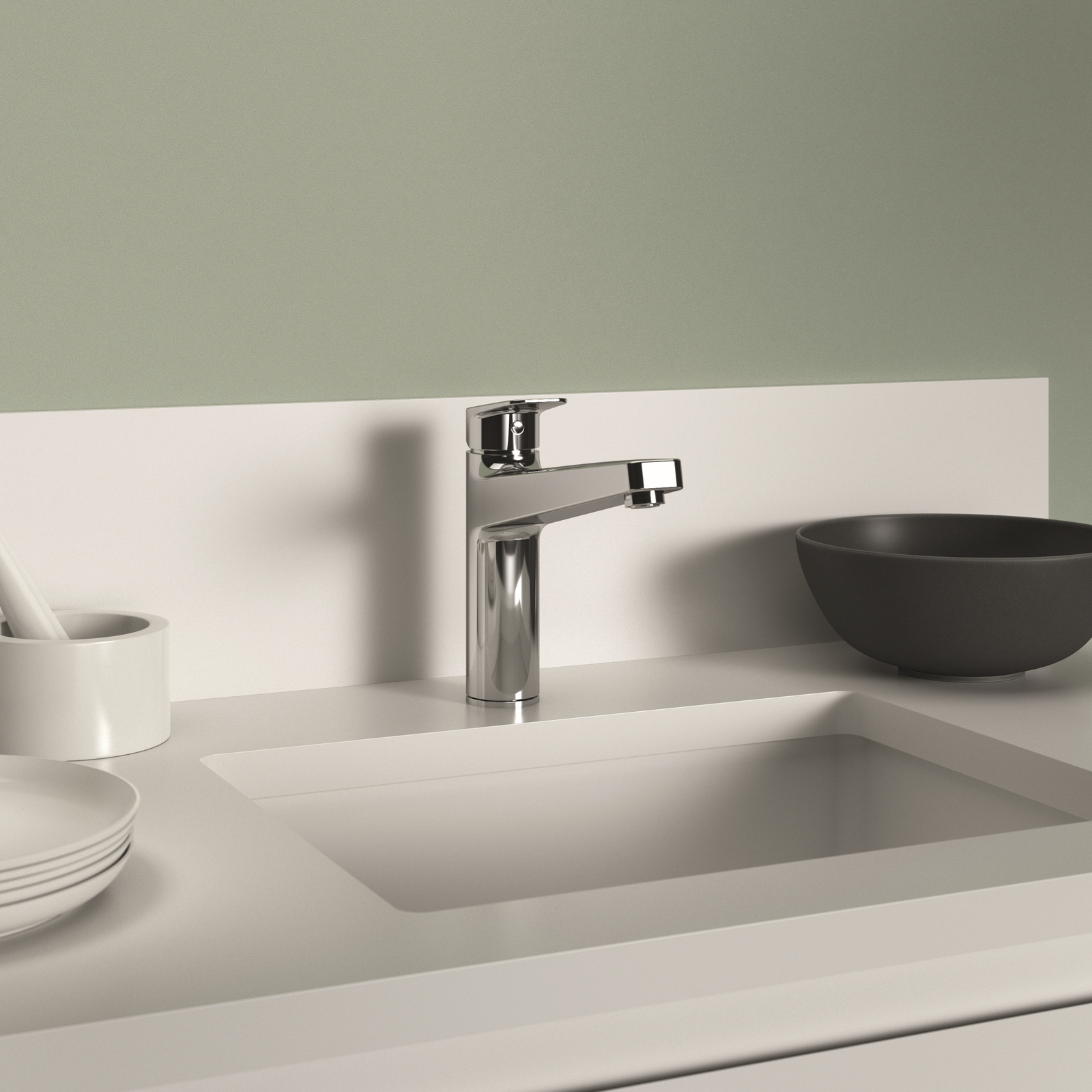Ideal-Standard Spültisch-Einhebelmischer CeraPlan Ausladung 210mm, verchromt, hoch angesetzter Auslauf, BlueStart