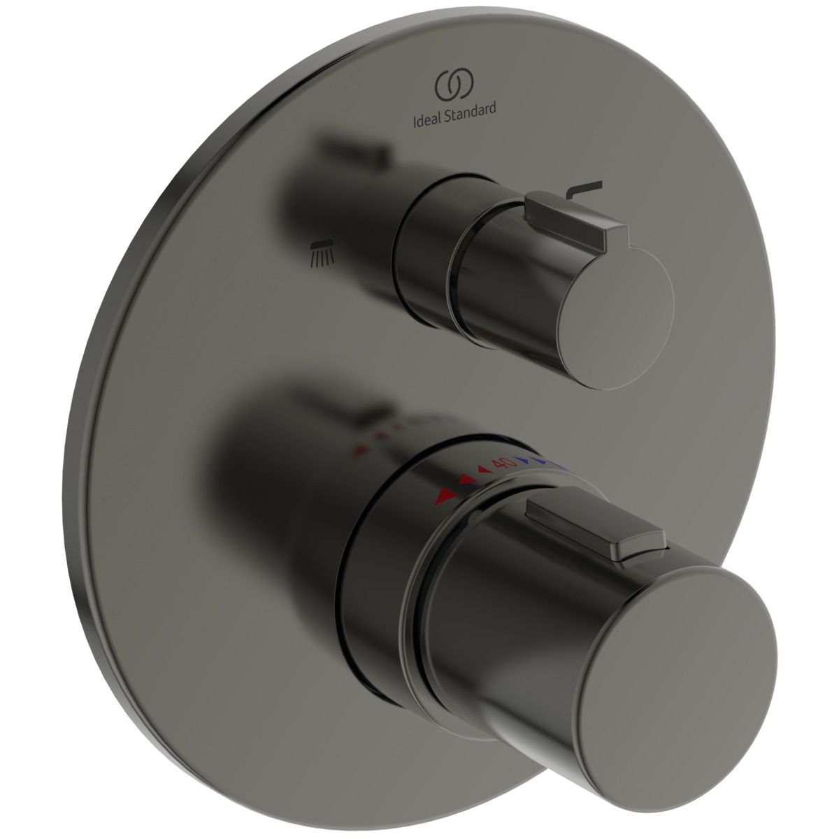 Ideal-Standard Fertigmontageset Ceratherm T 100 für UP-Badethermostat, Bausatz 2, eigensicher, magnetic grey
