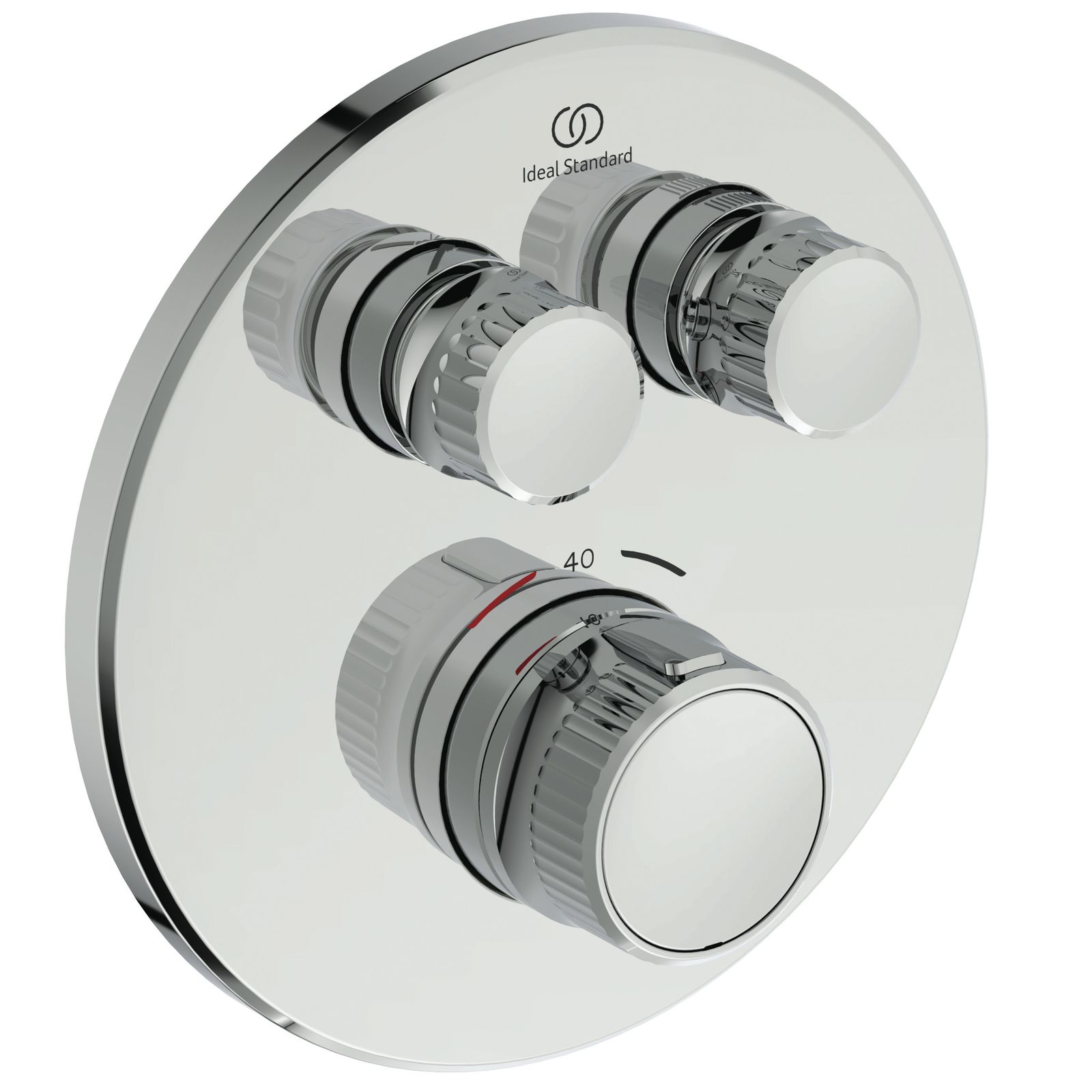 Ideal-Standard Fertigmontageset CeraTherm Navigo rund, 2 Entnahmen, für UP-Brausethermostat, Chrom
