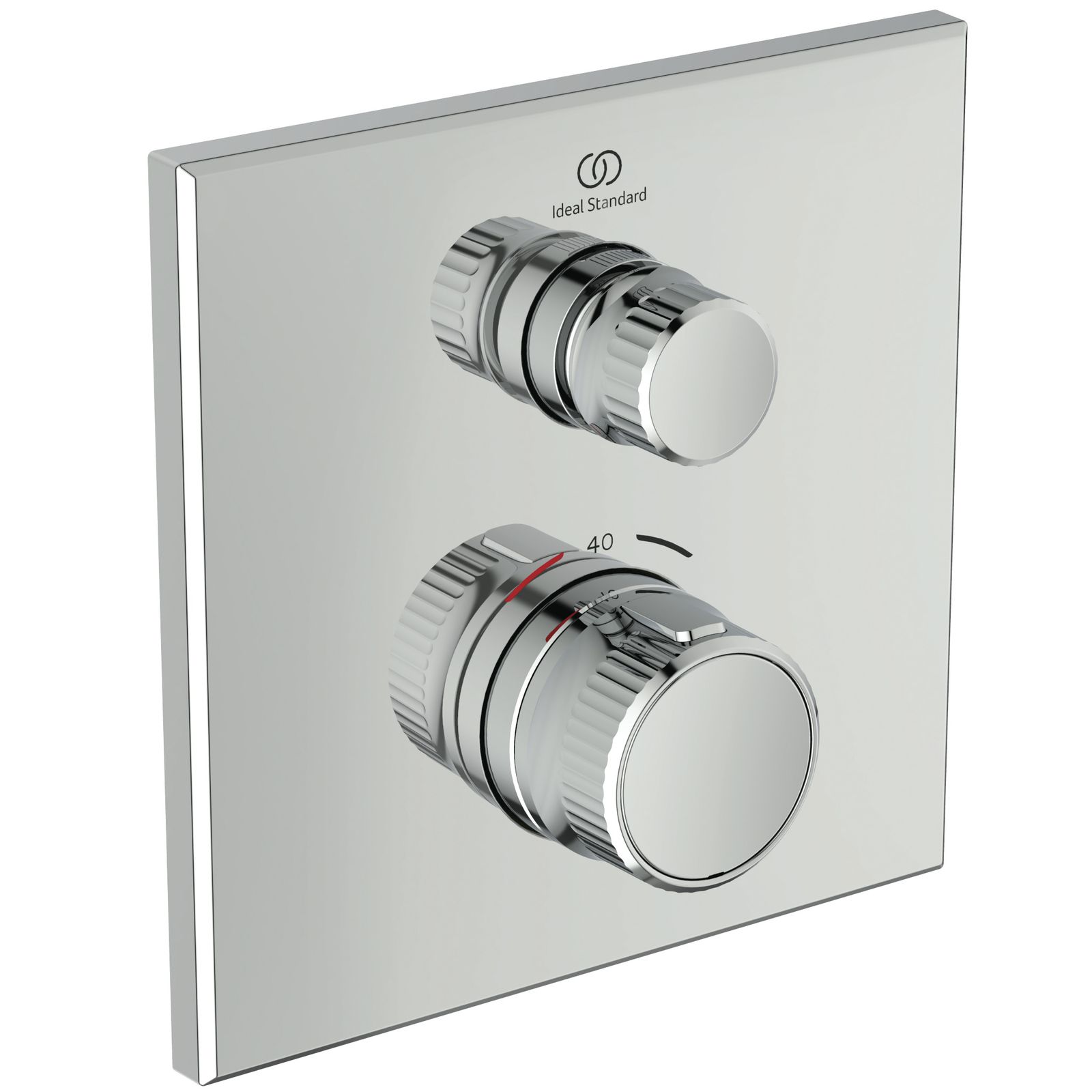 Ideal-Standard Fertigmontageset CeraTherm Navigo für UP-Brausethermostat, eckig, Chrom