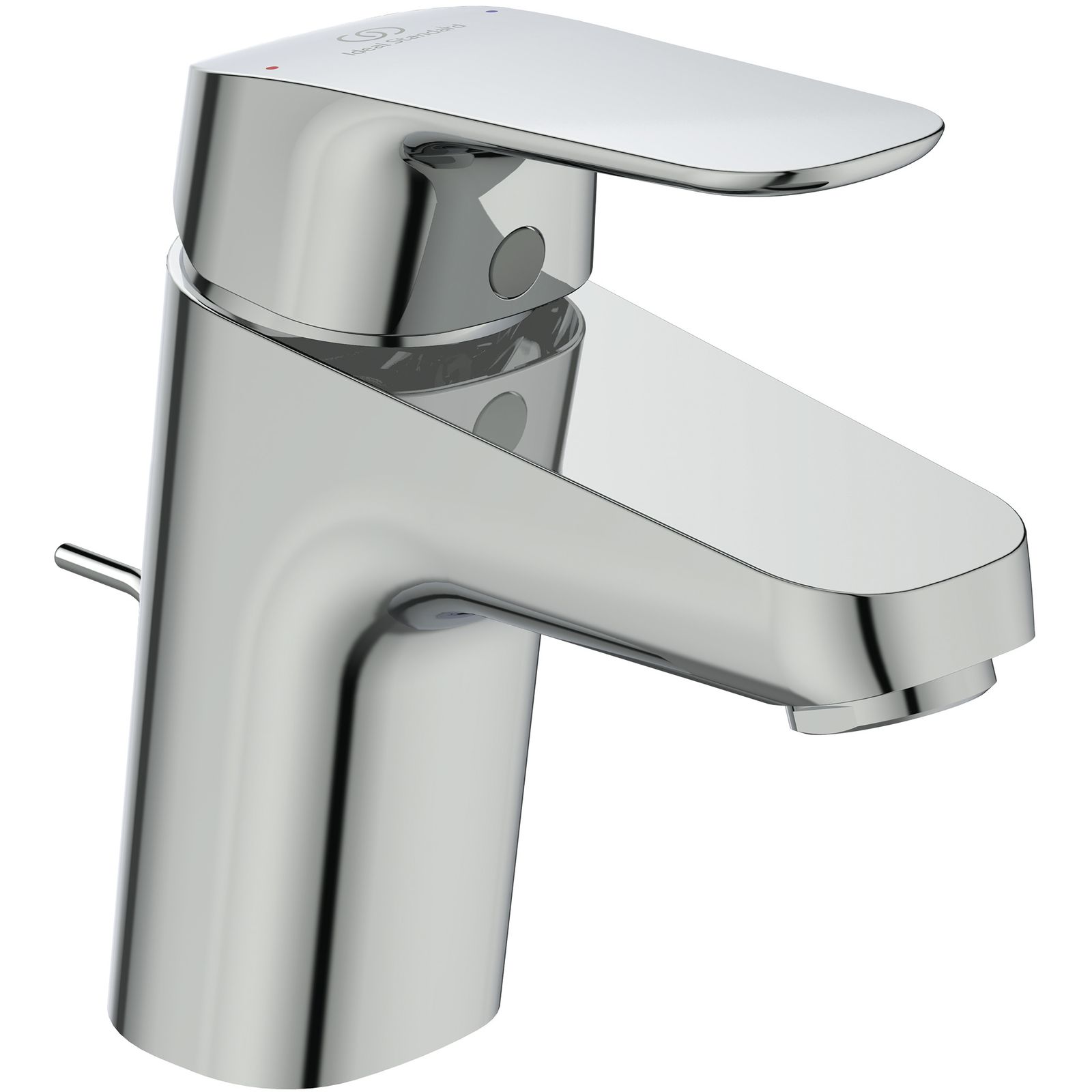 Ideal-Standard Waschtisch-Einhebelmischer CeraFlex mit Kunststoff-Ablaufgarnitur, Ausladung 101mm, chrom