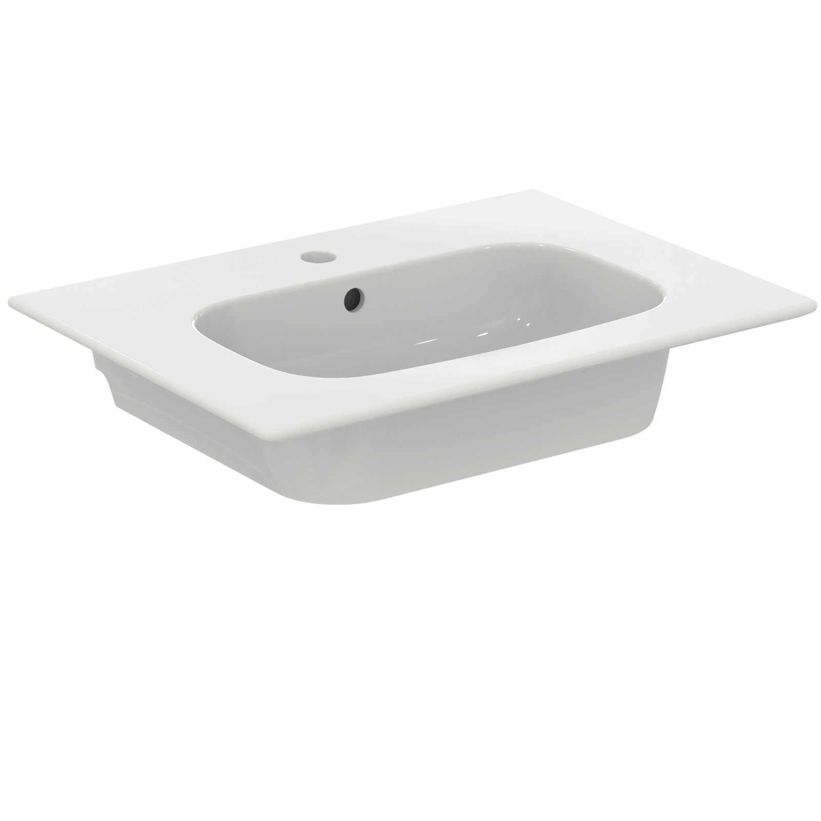 Ideal-Standard Möbelwaschtisch-Paket i.life A 64x46x64,5cm, 1 Hahnloch, Griff Chrom gebürstet, Eiche natur