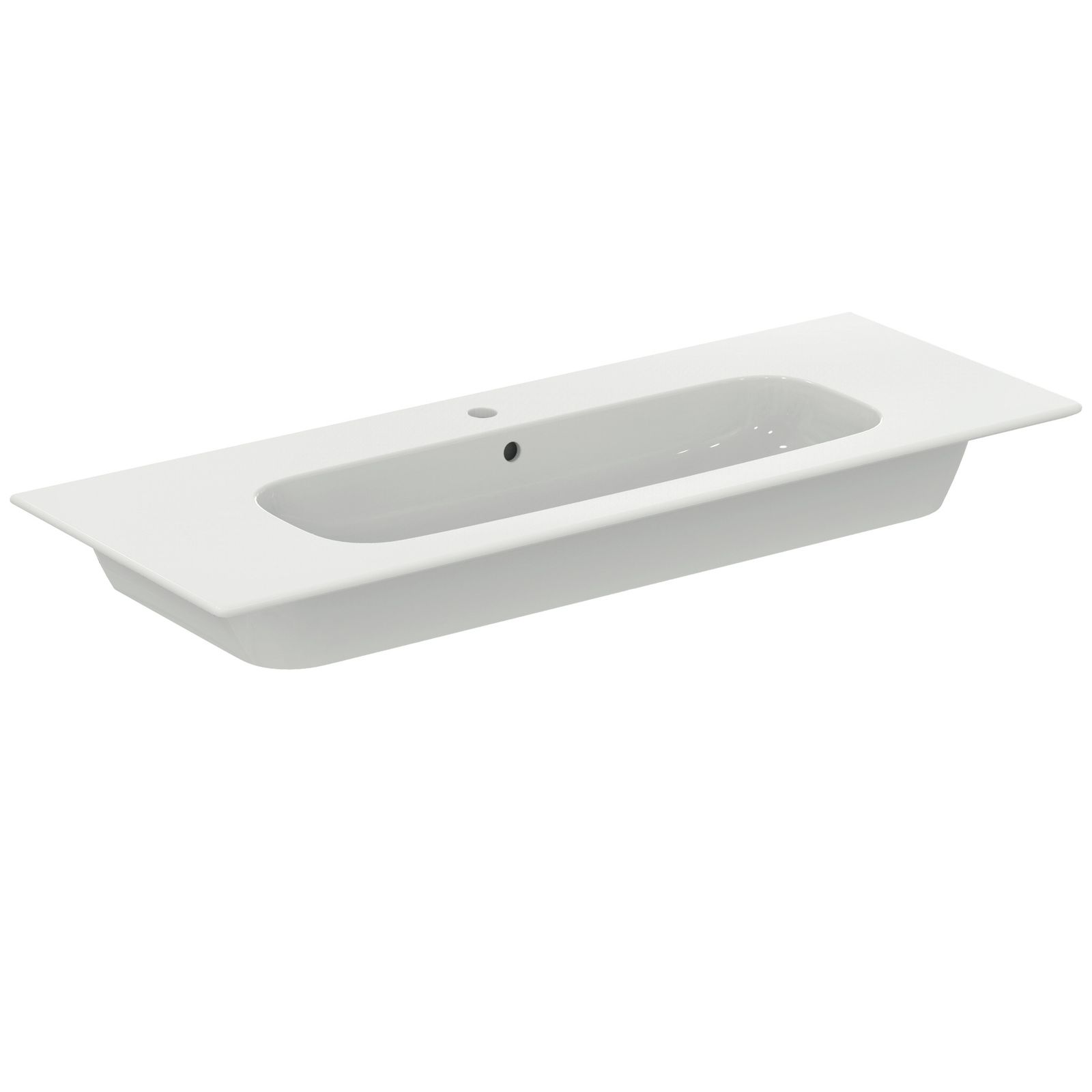 Ideal-Standard Möbelwaschtisch-Paket i.life A 124x46x64,5cm, 1 Hahnloch, Griff Chrom gebürstet, coffee oak