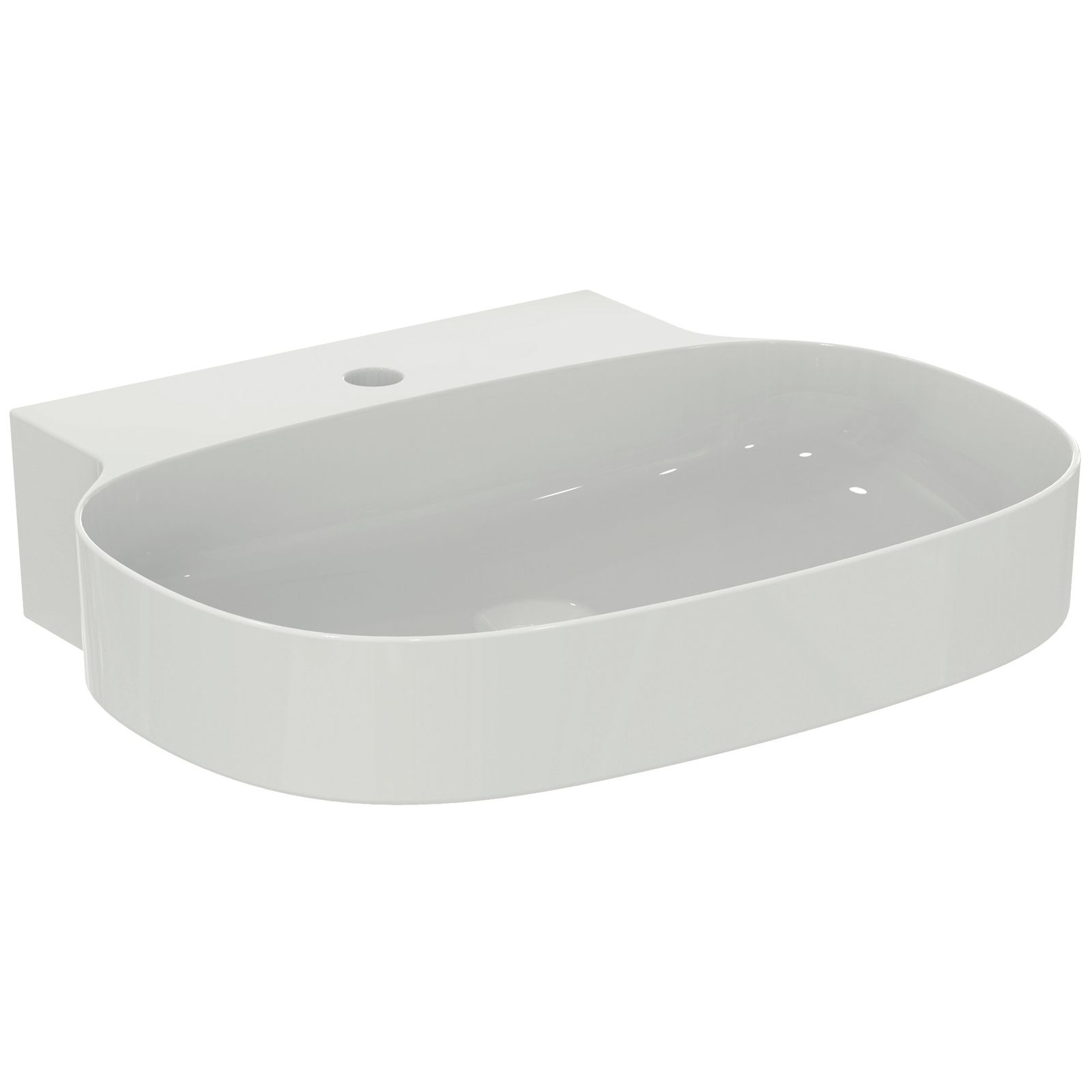 Ideal-Standard Waschtisch Linda-X 1 Hahnloch, ohne Überlauf, 60x50x13,5cm, geschliffen, weiß Ideal Plus