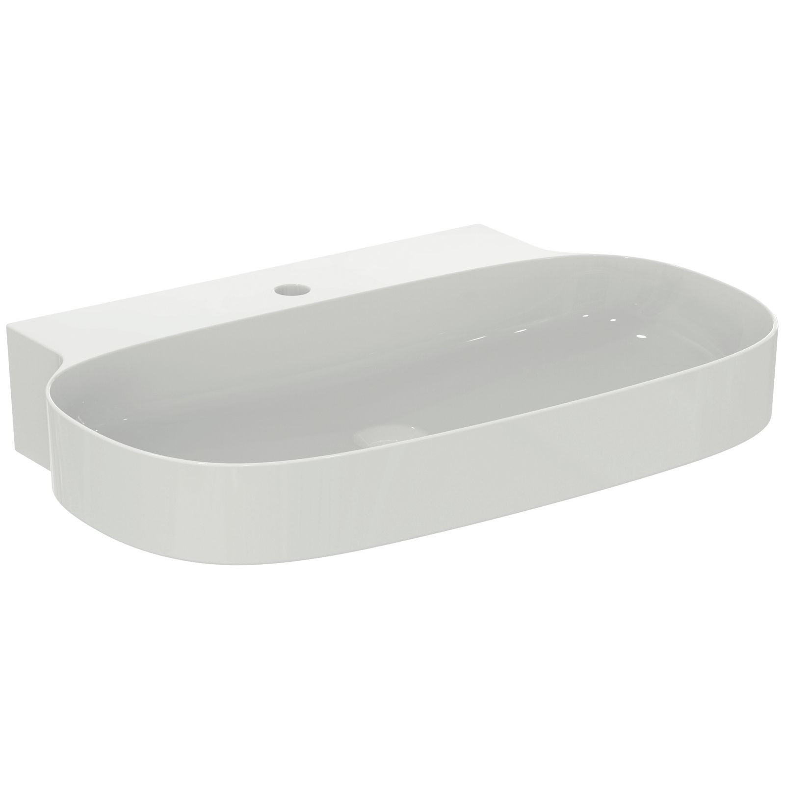 Ideal-Standard Waschtisch Linda-X 1 Hahnloch, ohne Überlauf, 75x50x13,5cm, weiß Ideal Plus