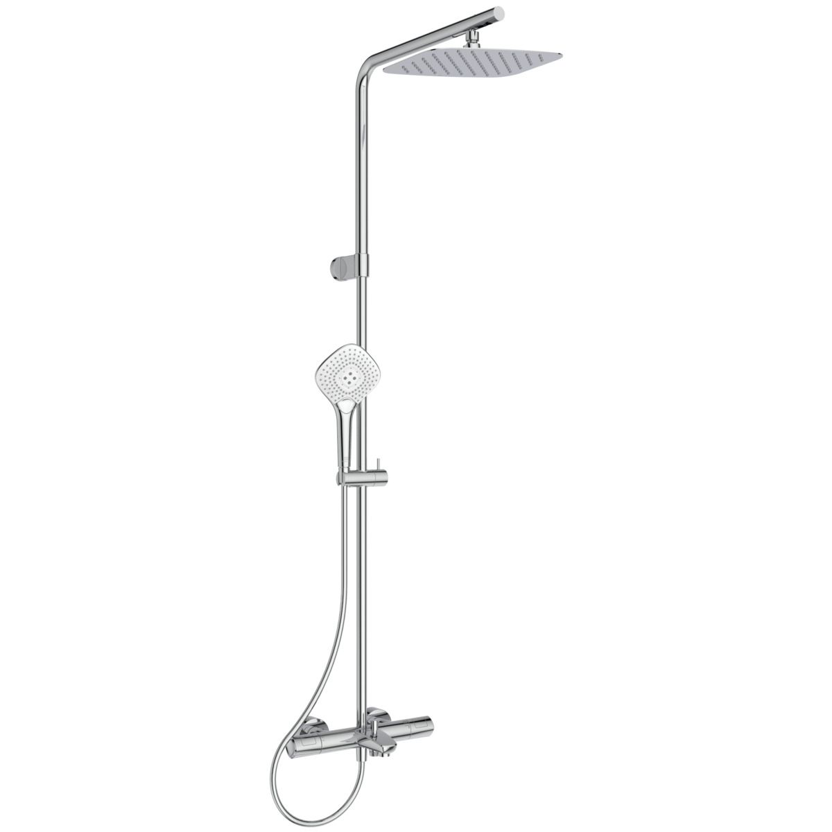 Ideal-Standard Duschsystem Ceratherm T100 Flex mit Brausethermostat, Handbrause, chrom