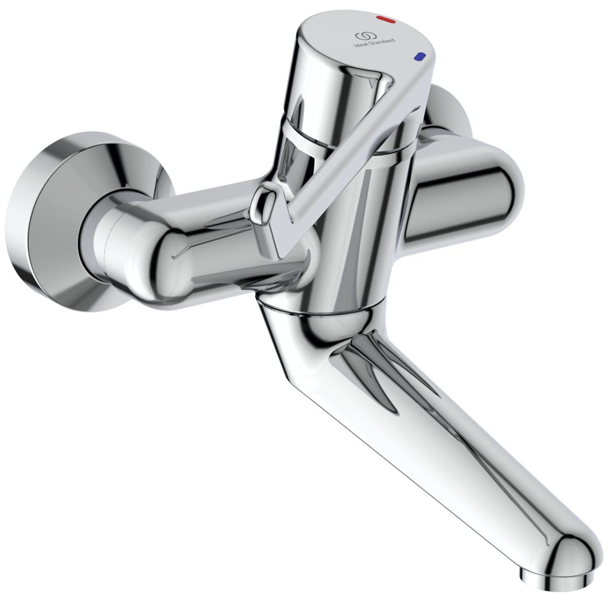 Ideal-Standard Wand-Waschtischsicherheits-Einhebelmischer CeraPlus Ausladung 150 mm, AP, absperrbare S-Anschlüsse, verchromt