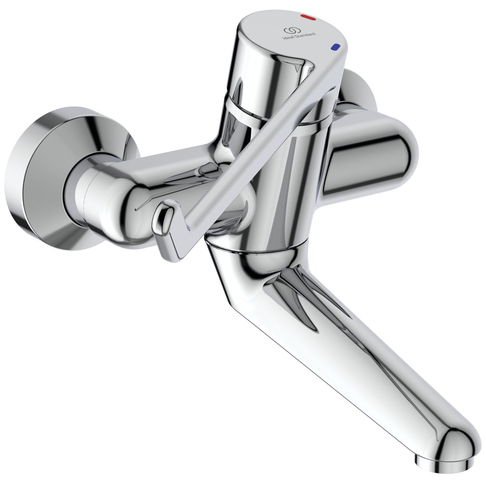 Ideal-Standard Wand-Waschtischsicherheits-Einhebelmischer CeraPlus Ausladung 150 mm, AP, absperrbare S-Anschlüsse, verchromt