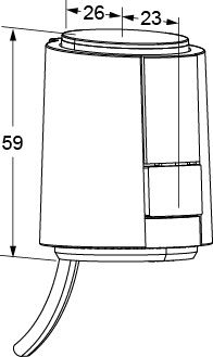 TA Thermischer Stellantrieb EMO T II NC 24V/5m, mit Aufsteckadapter