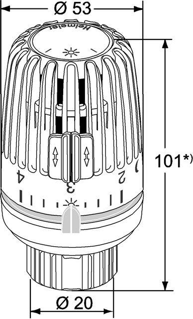 Heimeier Thermostat-Kopf VK Standard, mit Klemmverschluss, weiß