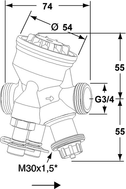 TA Regulierventil Modulator DN 15, G 3/4, Außengewinde