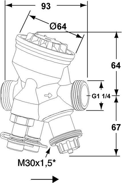 TA Regulierventil Modulator DN 25, G 1 1/4, Außengewinde