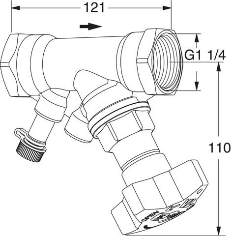 TA Absperrventil STS DN 32, kvs 18,3, PN 25, ohne Entleeradapter