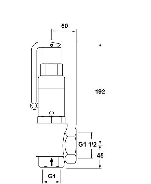 Pneumatex Sicherheitsventil DSV 25-5.0 DGH, 5,0 bar, DN 25, Rotguss