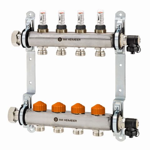 Heimeier Fußboden-Heizkreisverteiler Dynacon Eclipse 11 Heizkreise, mit automatischer Durchflussregelung