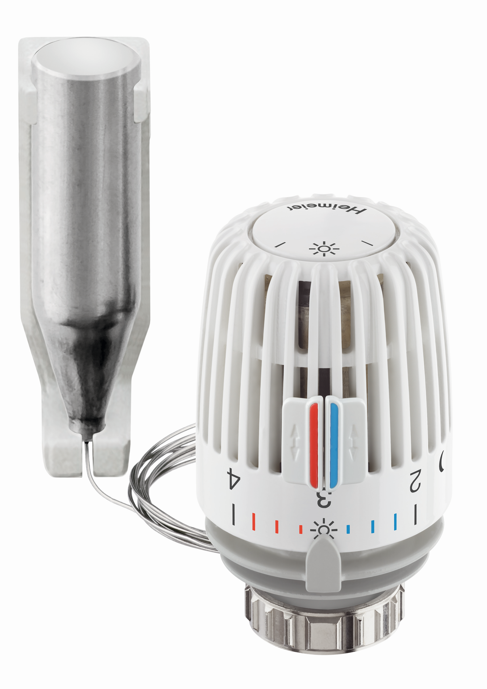 Heimeier Thermostat-Kopf K Kapillarrohr 1,25 m, Standard, mit Fernfühler, weiß