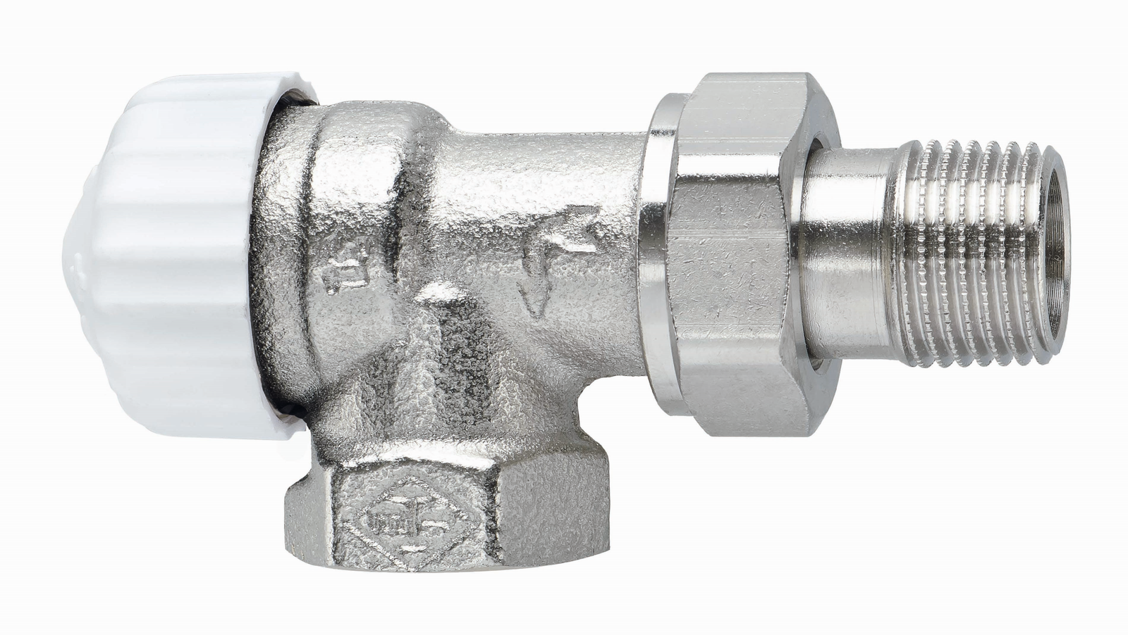 Heimeier Thermostat-Ventilunterteil V-exact II Rp 1/2 x R 1/2, Axial, stufenlose Voreinstellung, Rotguss vernickelt