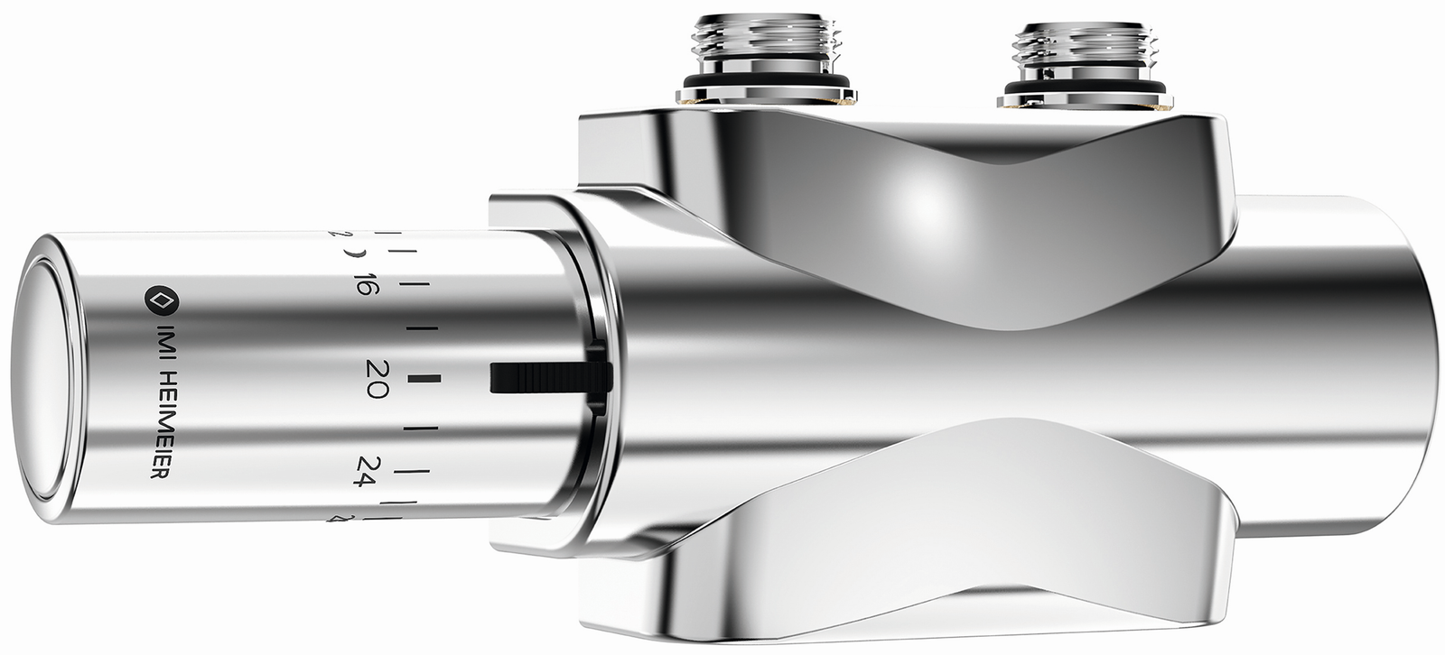 IMI Heimeier Multilux 4 Eclipse-set, thermostatisch regelelement Halo, 2 pijps, chroom