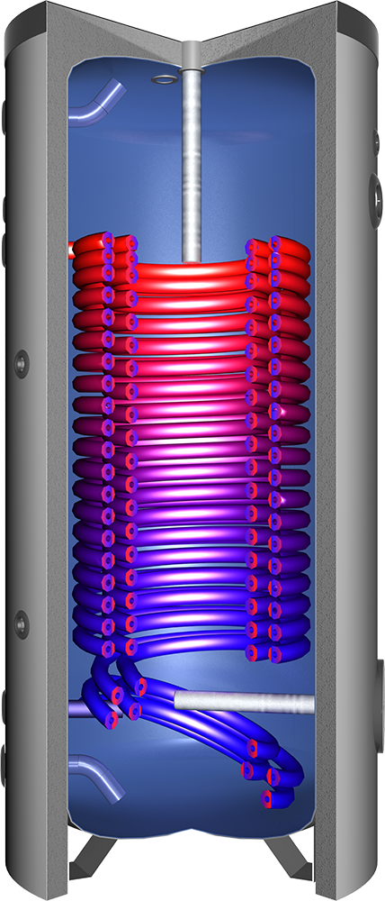 Juratherm Hochleistungs-Wärmepumpenspeicher HDW 1000 820 l, mit Doppelwendel-Glattrohrwärmetauscher