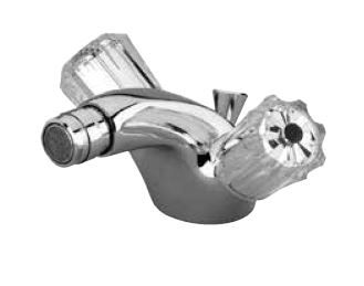 KAJA Bidet-Zwei-Griff-Armatur ROMANZE mit Zugstangen-Ablaufgarnitur, weiß