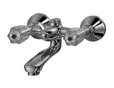 KAJA Wannen-Zwei-Griff-Armatur CLASSIC Acrylgriff, chrom, Brauseabgang oben