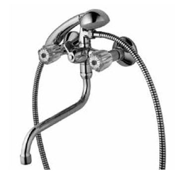 KAJA Mehrzweckarmatur CLASSIC Sterngriff, chrom, S-Auslauf 250mm, mit Brausegarnitur