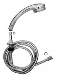 KAJA Schlauchbrausegarnitur AQUADRAT Wannenrandmontage, edelmessing