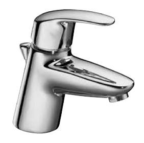 KAJA Waschtisch-Einhebelmischer MIX Vollhebel, velourschrom, Niederdruck, mit Ablaufgarnitur