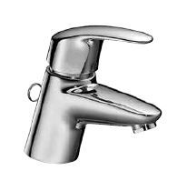 KAJA Waschtisch-Einhebelmischer DISK mit versenkbarer Kette, Vollhebel, chrom
