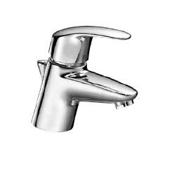 KAJA Waschtisch-Einhebelmischer DISK Vollhebel, weiß, mit Ablaufgarnitur