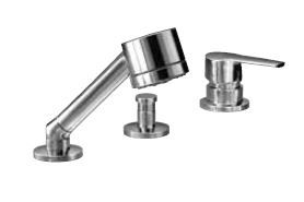 KAJA Drei-Loch-Wannenarmatur SIGNUM Wannenrandmontage, mit Brausegarnitur, chrom