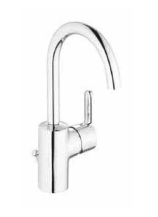 KAJA Waschtisch-Einhebelmischer MAGIS schwenkbarer Rohrauslauf, mit Ablaufgarnitur, chrom