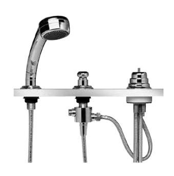 KAJA Dreiloch-Wannen-Armatur Wannenrandmontage, ohne Hebel, aranja