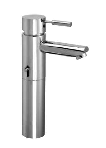 KAJA Waschtisch-Einhebelmischer IPURI Bügelhebel, chrom, hoch, Ausladung 120mm, mit Ablaufgarnitur