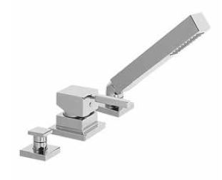 KAJA Wannen-Drei-Loch-Einhebelmischer AQUADRAT Wannenrandmontage, für entfernt liegenden Einlauf, chrom