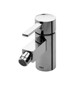 KAJA Bidet-Einhebelmischer B-Quadrat mit Zugknopf-Ablaufgarnitur, chrom